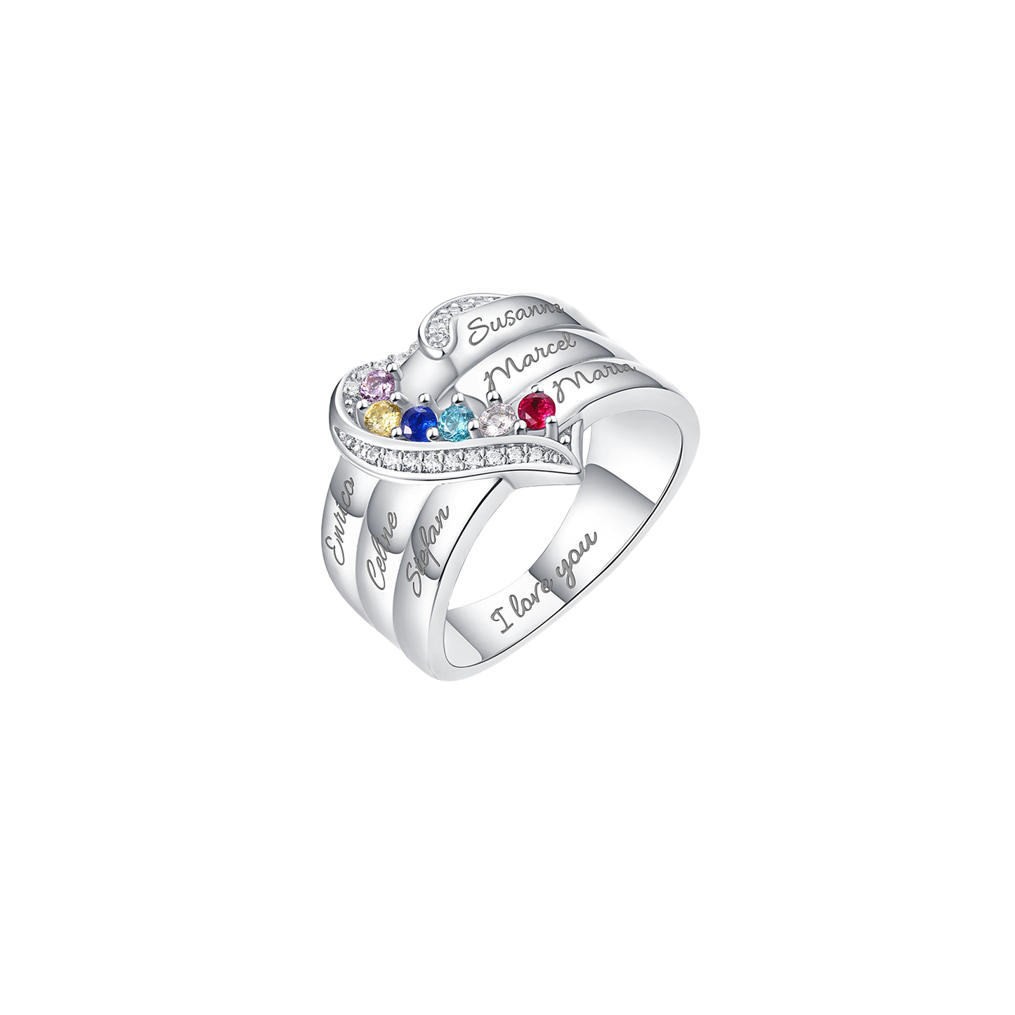 Gepersonaliseerde Ring met Geboortestenen