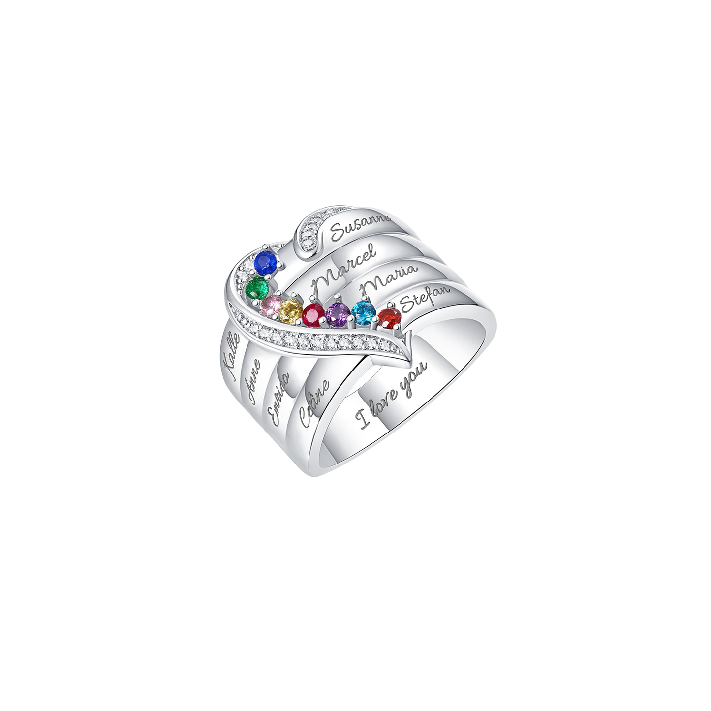 Gepersonaliseerde Ring met Geboortestenen
