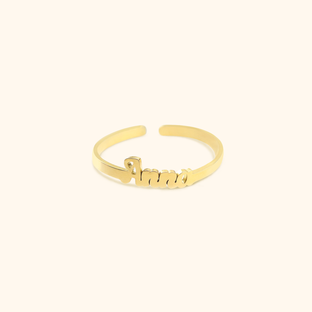 Luxe Custom Made Enkele Naam Ring