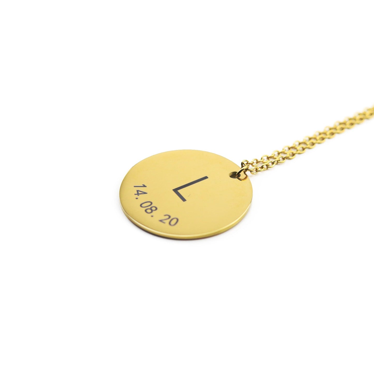 Custom Munt Ketting Met Initialen En Datum
