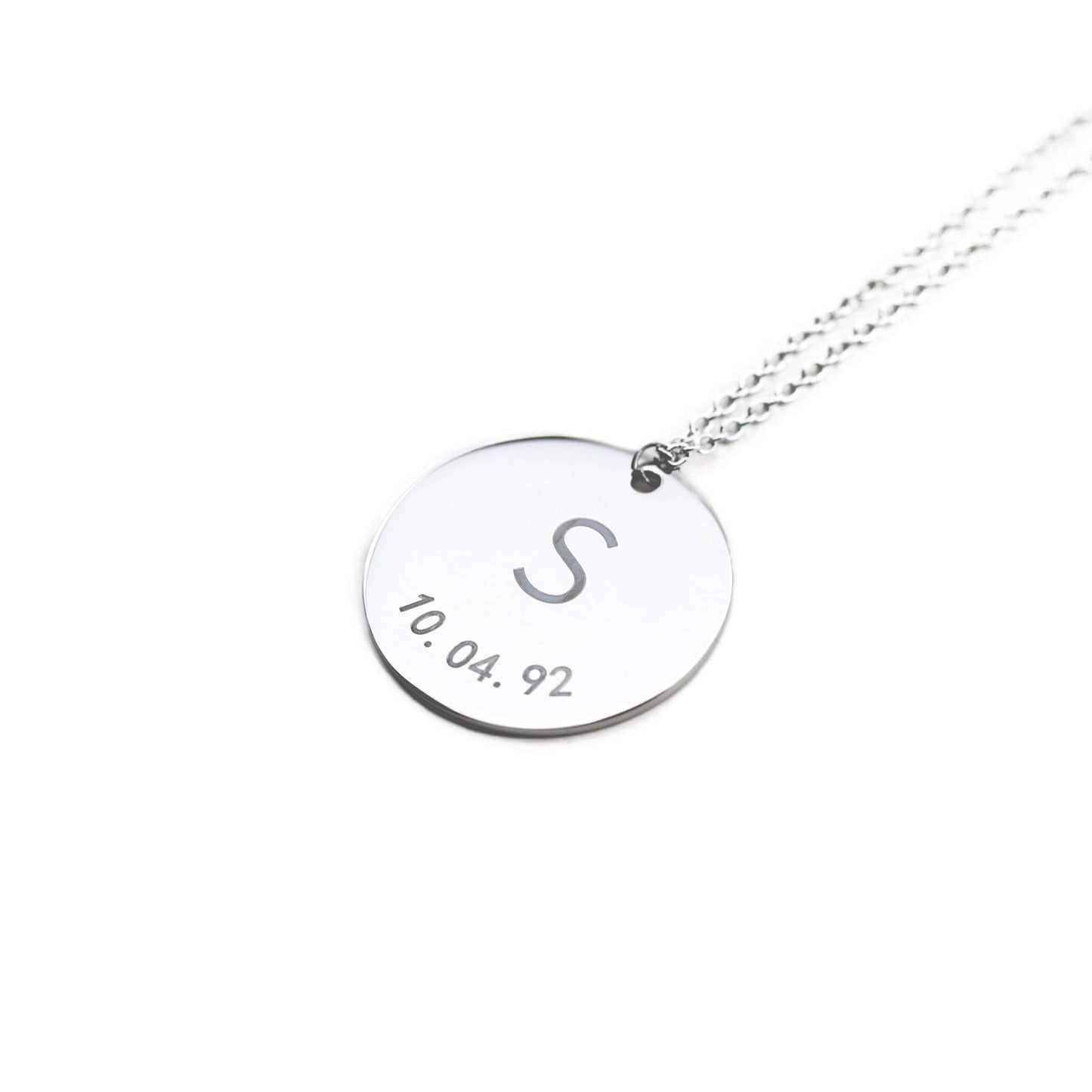 Custom Munt Ketting Met Initialen En Datum