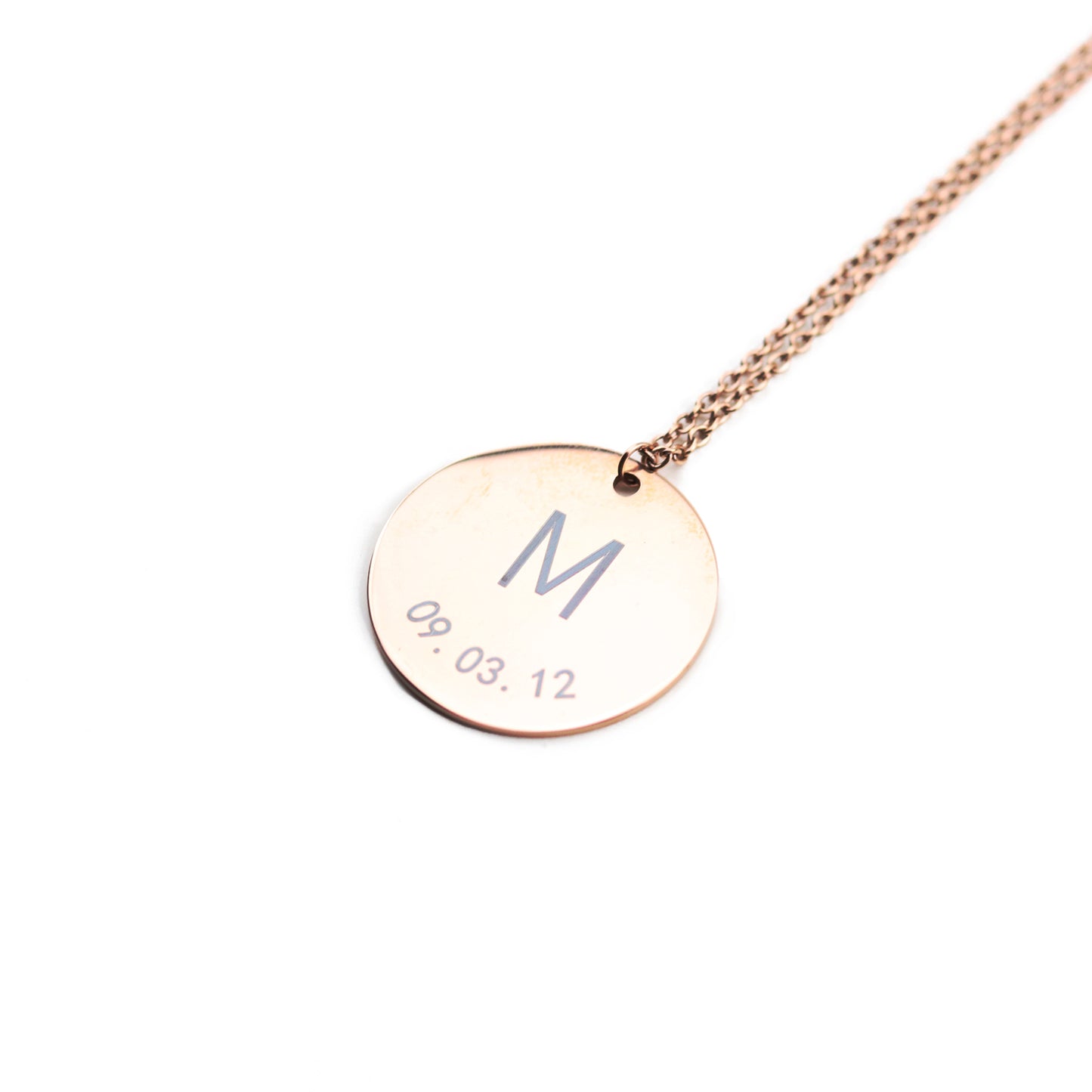 Custom Munt Ketting Met Initialen En Datum
