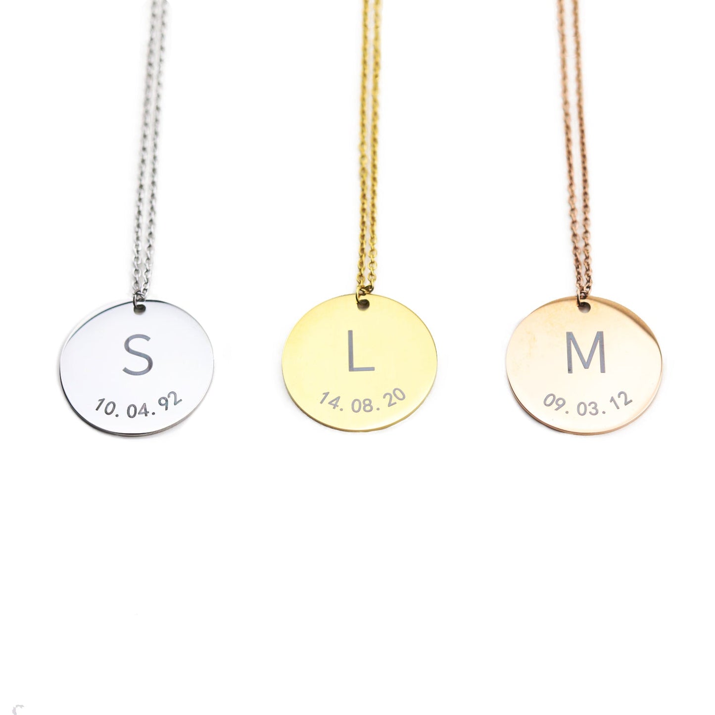 Custom Munt Ketting Met Initialen En Datum