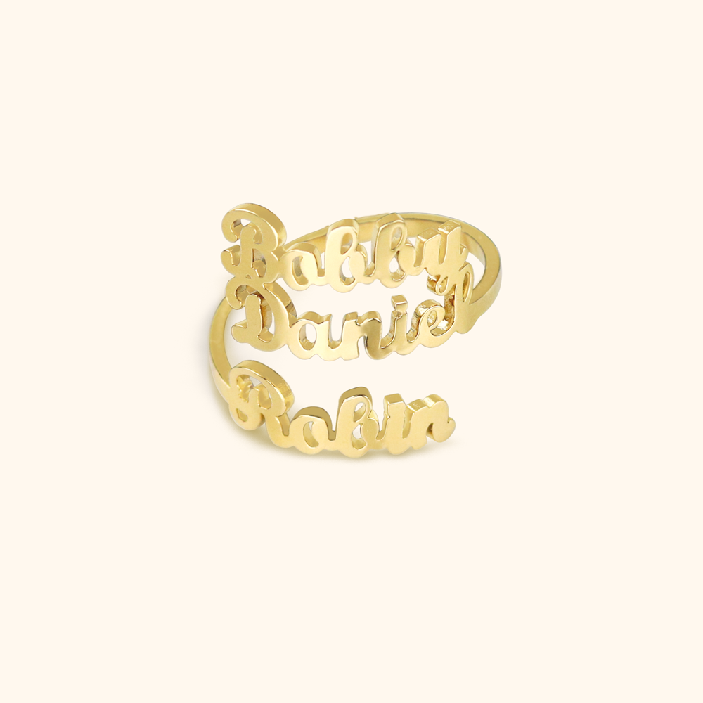 Luxe Custom 3 Namen Ring