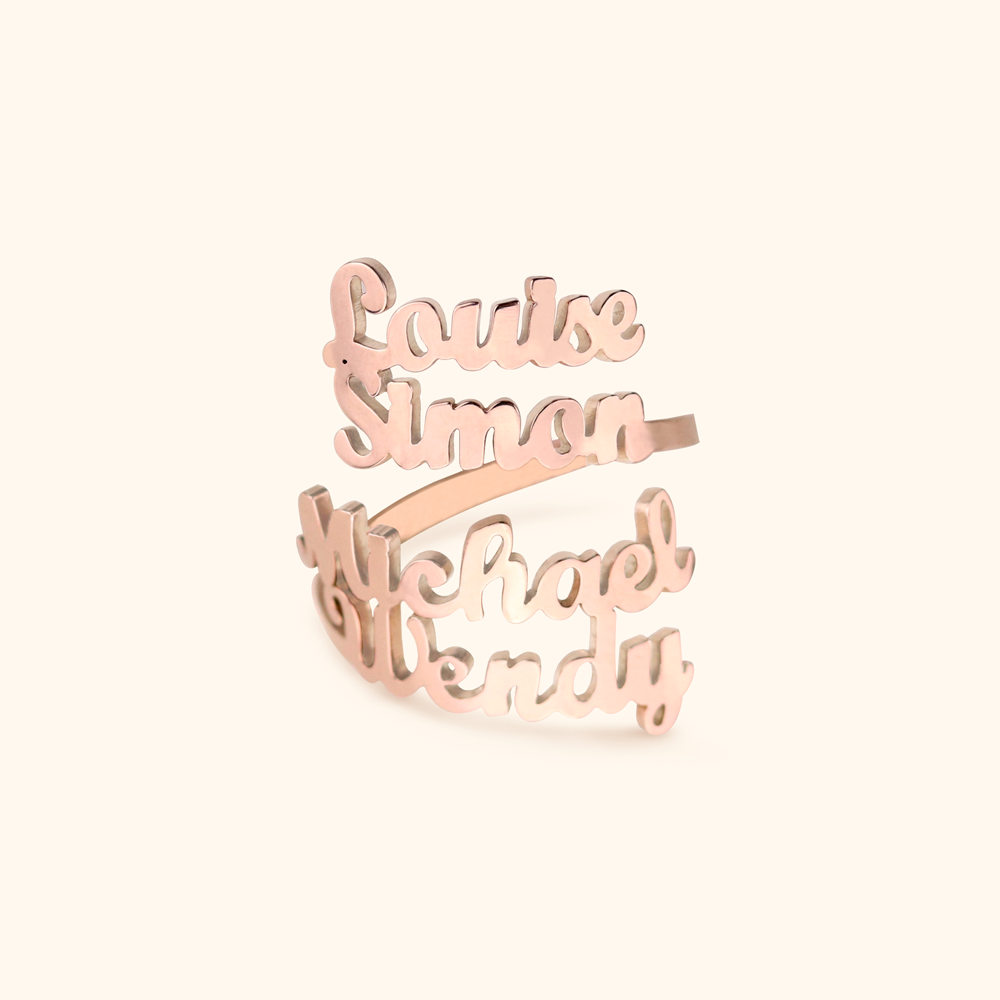 Luxe Custom 4 Namen Ring