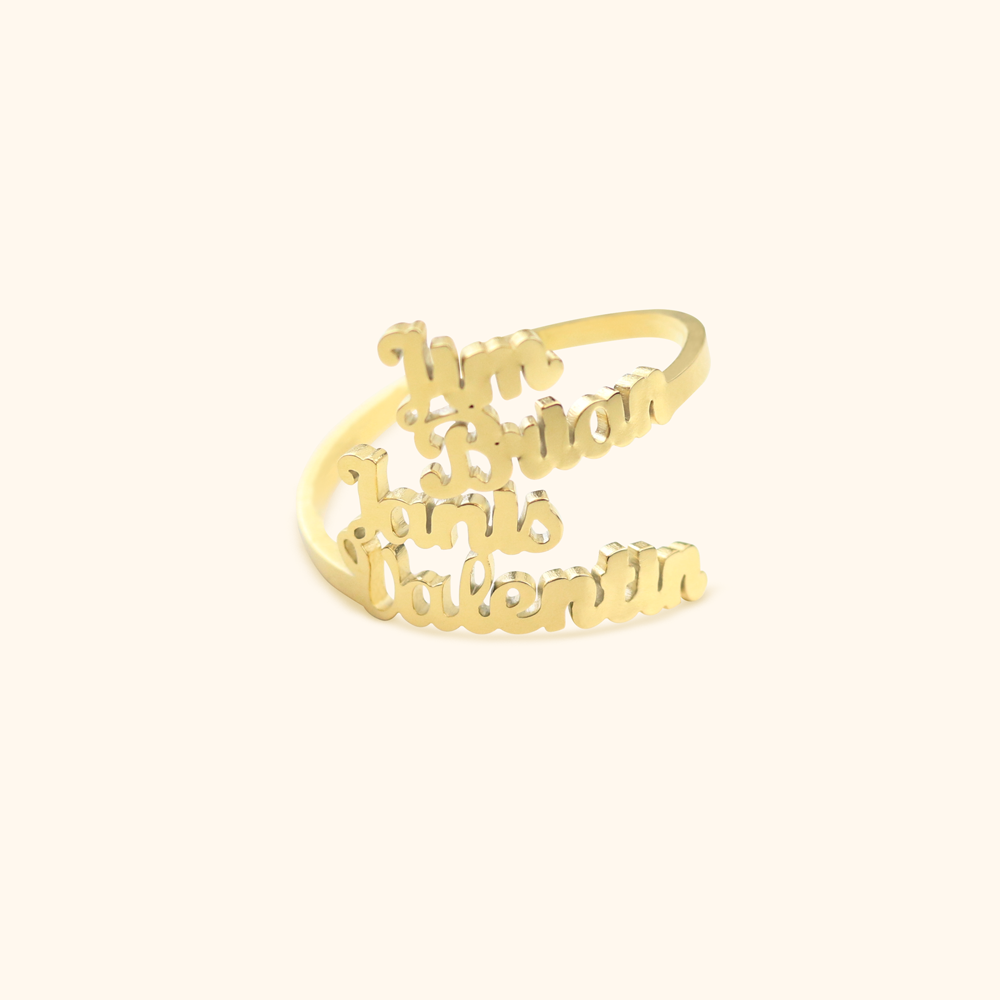 Luxe Custom 4 Namen Ring