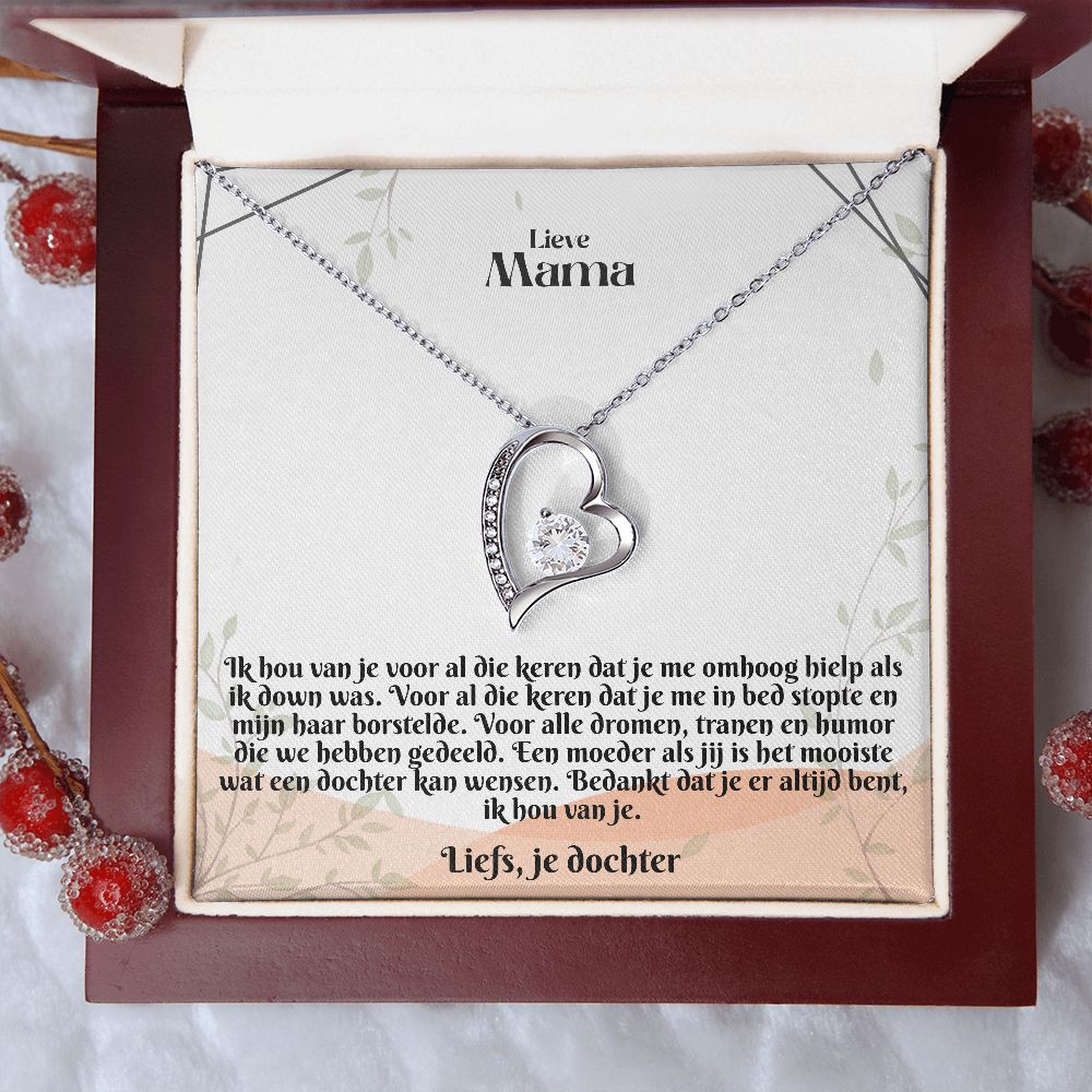 Lieve Mama | Liefs, je dochter | Ik Hou Van Je | Hart Ketting