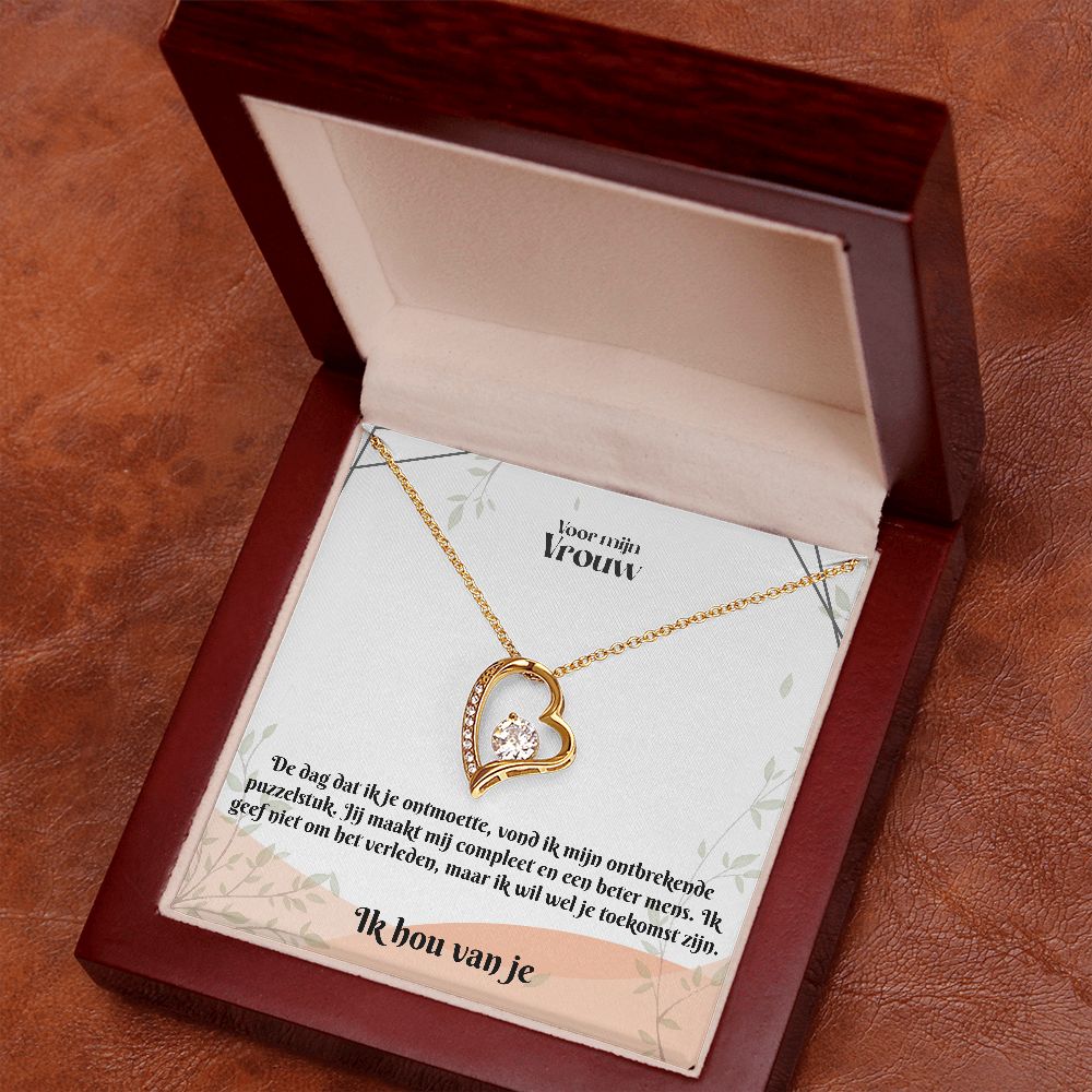 Voor mijn Vrouw | Ik Hou Van Je | Ontbrekende Puzzelstuk | Hart Ketting