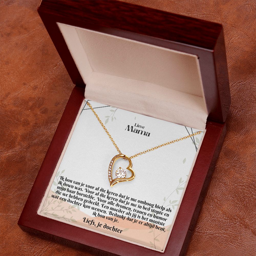 Lieve Mama | Liefs, je dochter | Ik Hou Van Je | Hart Ketting