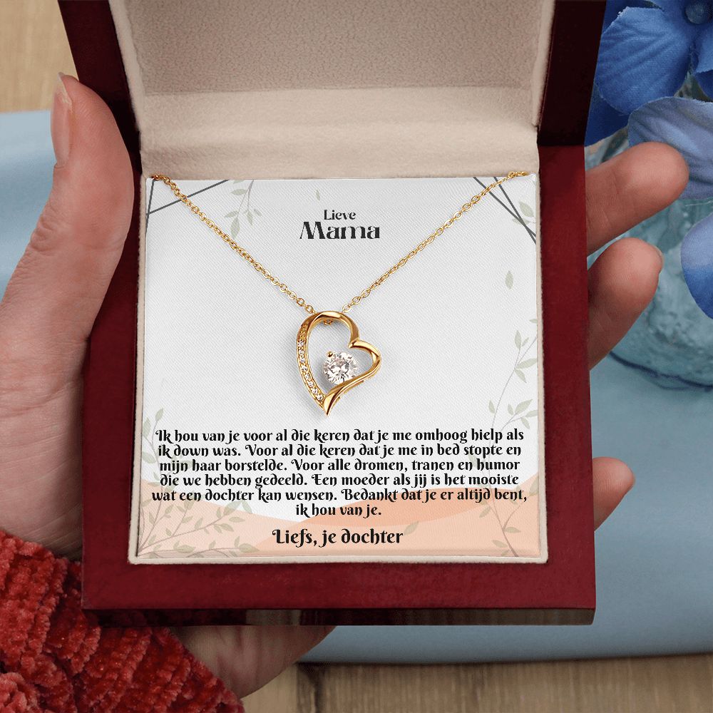 Lieve Mama | Liefs, je dochter | Ik Hou Van Je | Hart Ketting