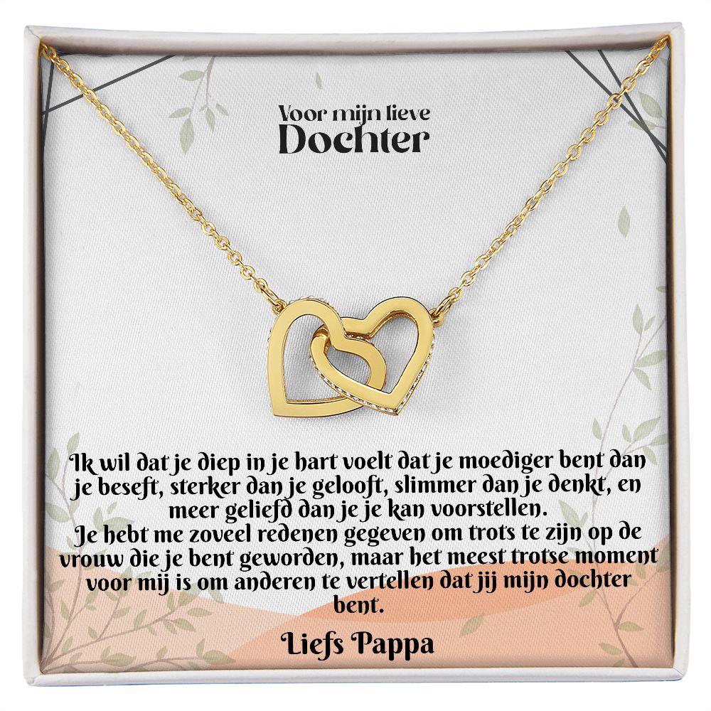 Voor mijn lieve Dochter | Liefs Pappa | Meest Trotse Moment | In Elkaar Grijpende Hart Ketting