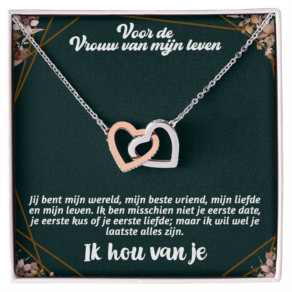 Voor de vrouw van mijn leven hartjes ketting