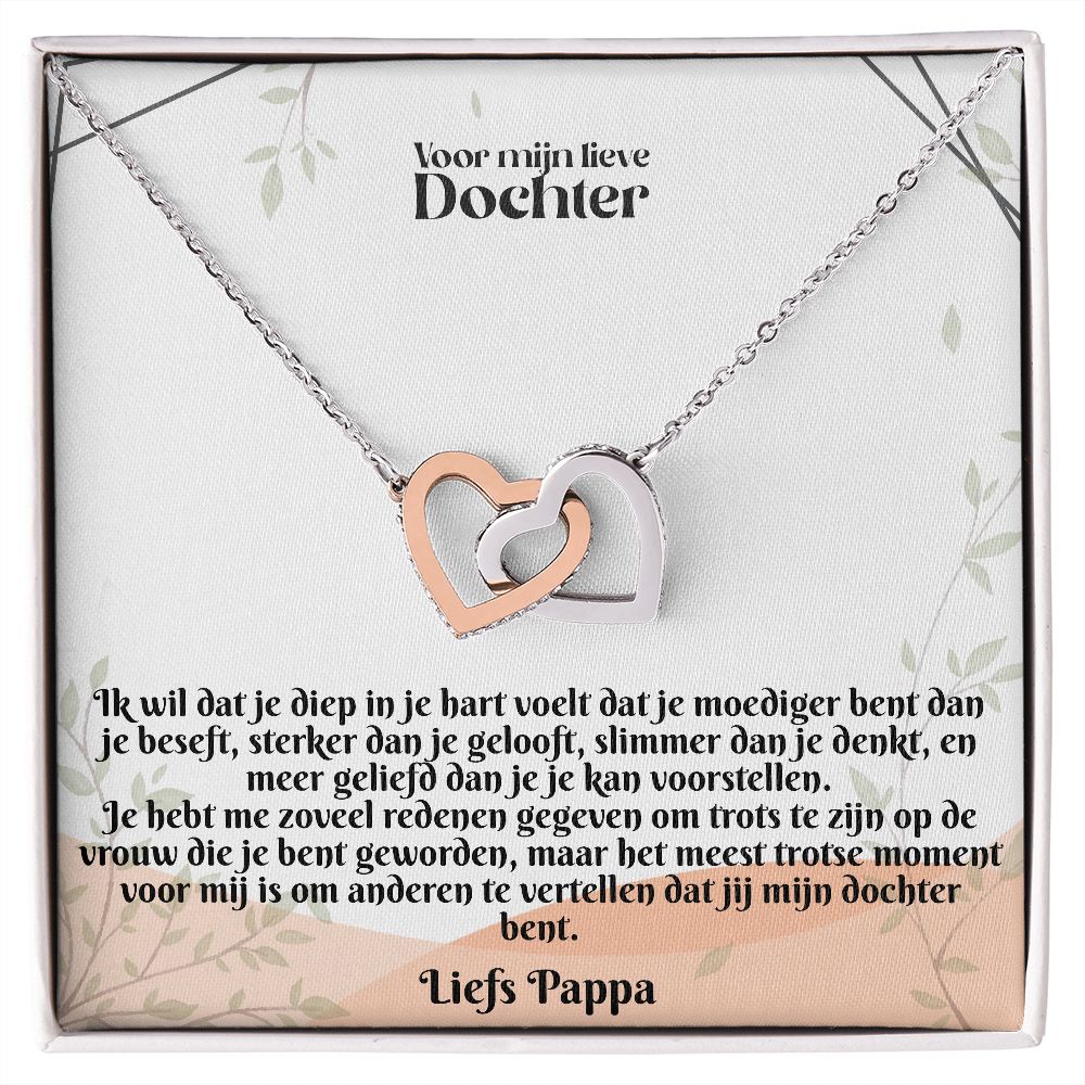 Voor mijn lieve Dochter | Liefs Pappa | Meest Trotse Moment | In Elkaar Grijpende Hart Ketting