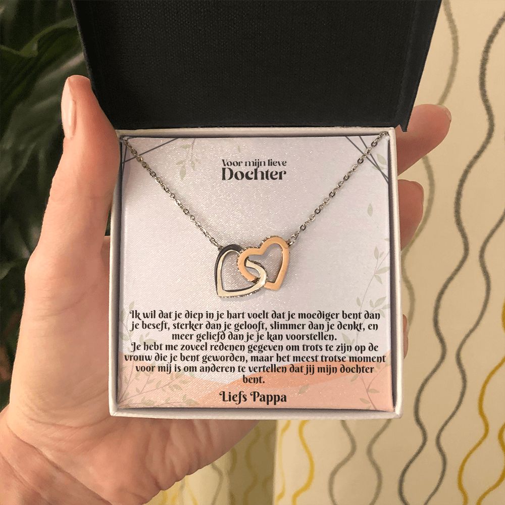 Voor mijn lieve Dochter | Liefs Pappa | Meest Trotse Moment | In Elkaar Grijpende Hart Ketting