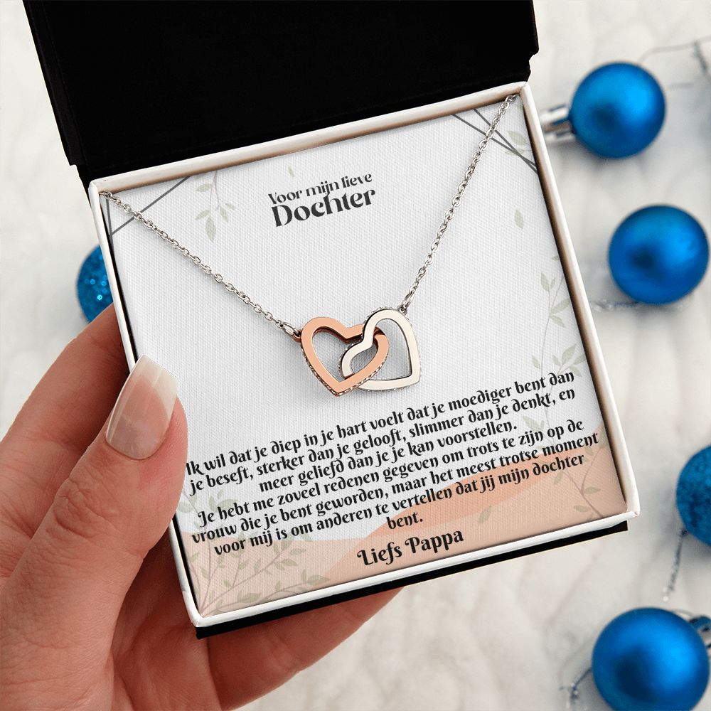 Voor mijn lieve Dochter | Liefs Pappa | Meest Trotse Moment | In Elkaar Grijpende Hart Ketting