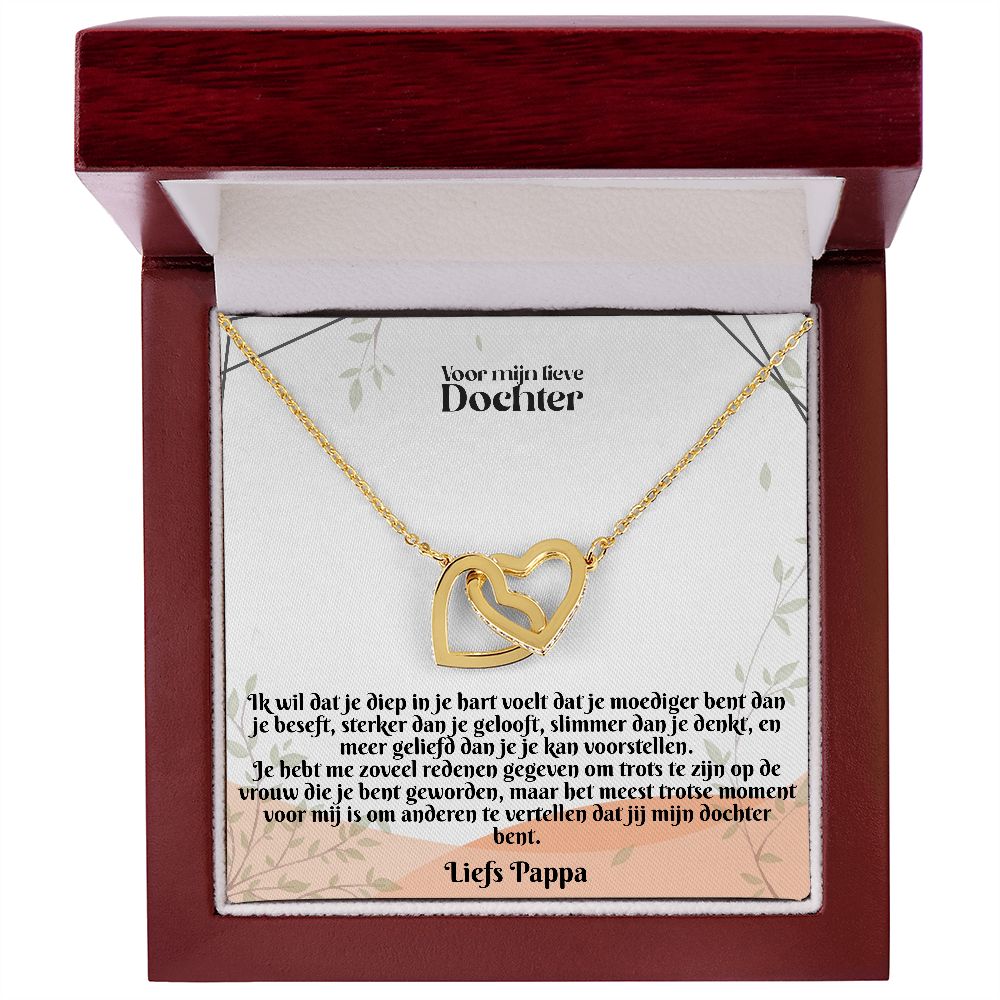 Voor mijn lieve Dochter | Liefs Pappa | Meest Trotse Moment | In Elkaar Grijpende Hart Ketting