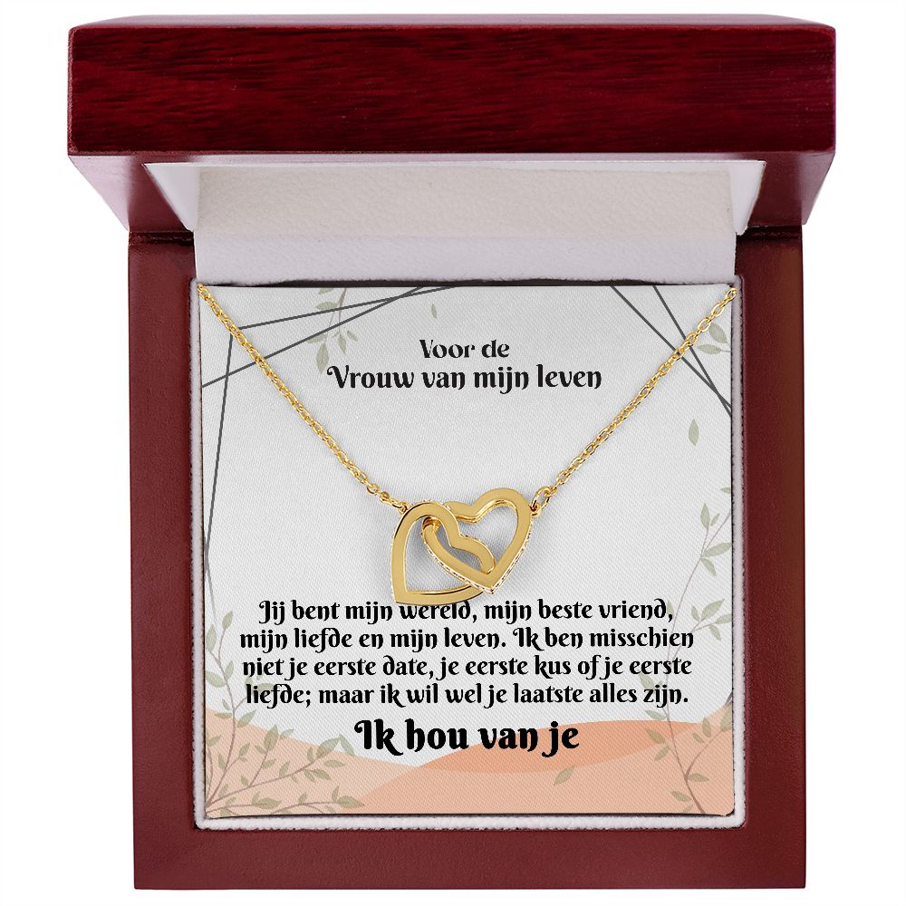 Voor de vrouw van mijn leven - Ik hou van je - Hartjes ketting
