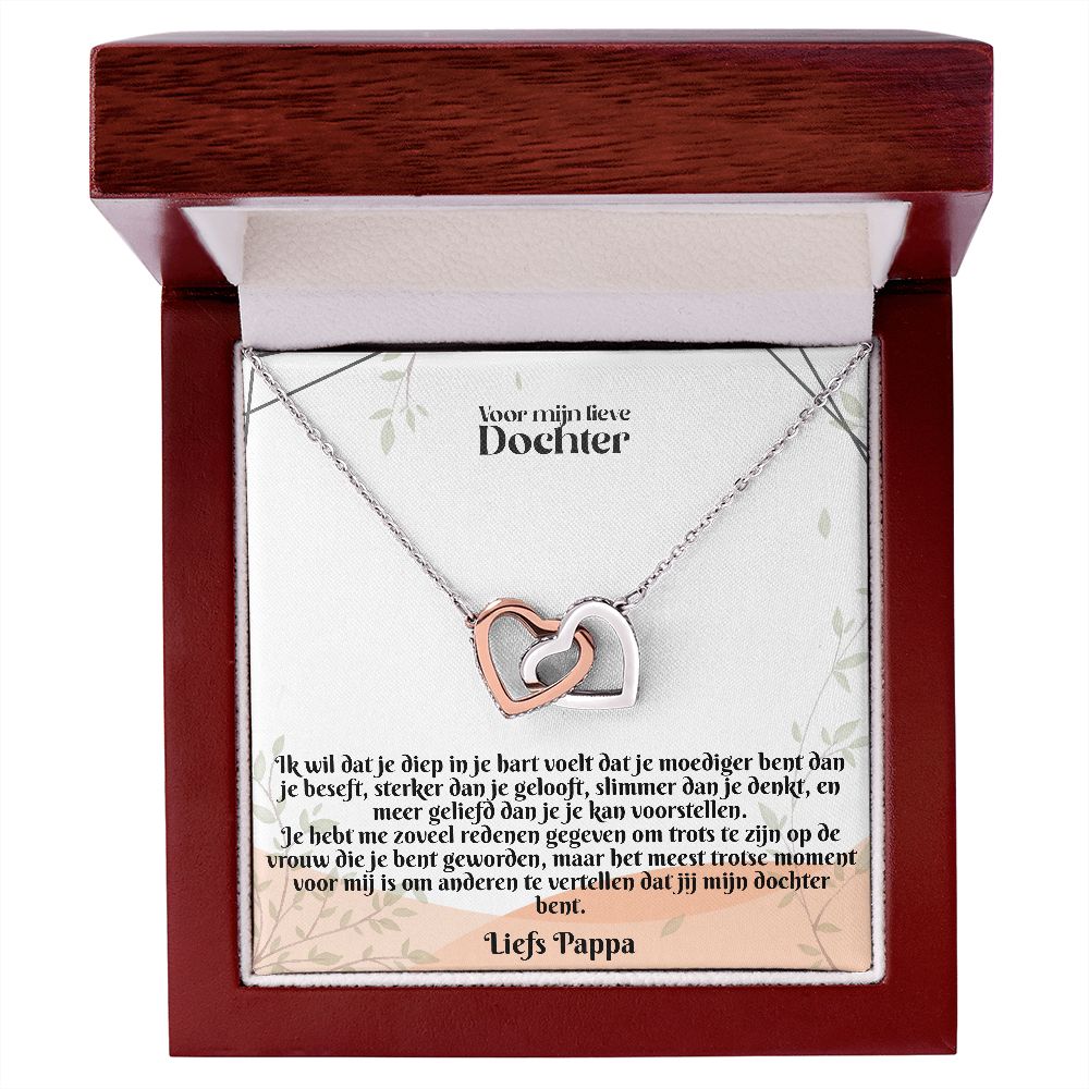 Voor mijn lieve Dochter | Liefs Pappa | Meest Trotse Moment | In Elkaar Grijpende Hart Ketting