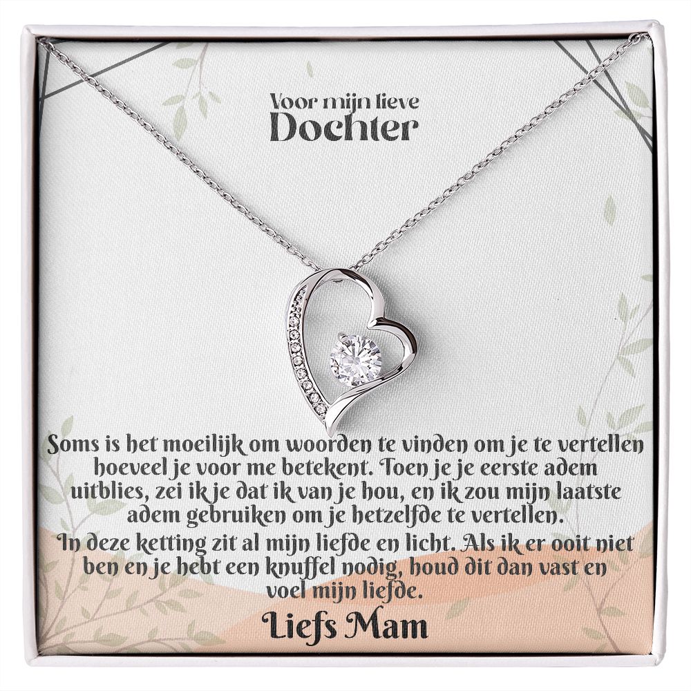 Voor mijn lieve Dochter | Liefs Mam | Voel mijn Liefde | Hart Ketting