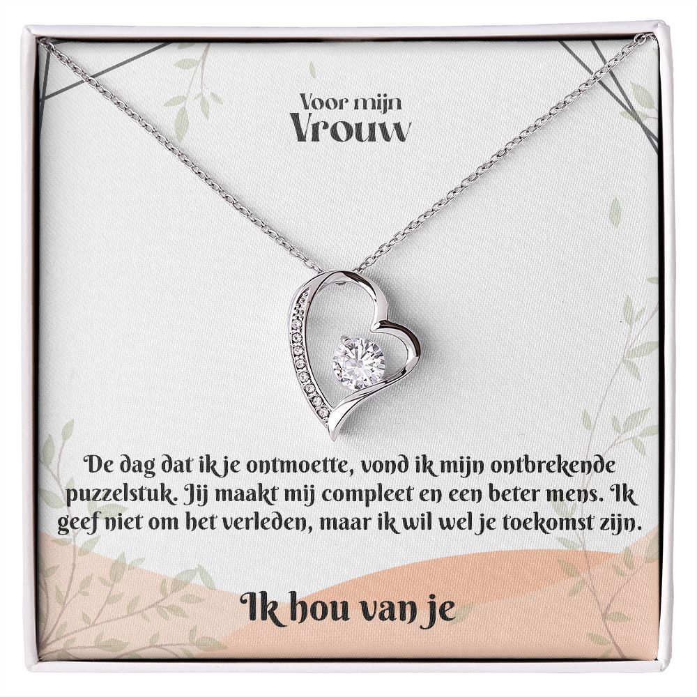 Voor mijn Vrouw | Ik Hou Van Je | Ontbrekende Puzzelstuk | Hart Ketting