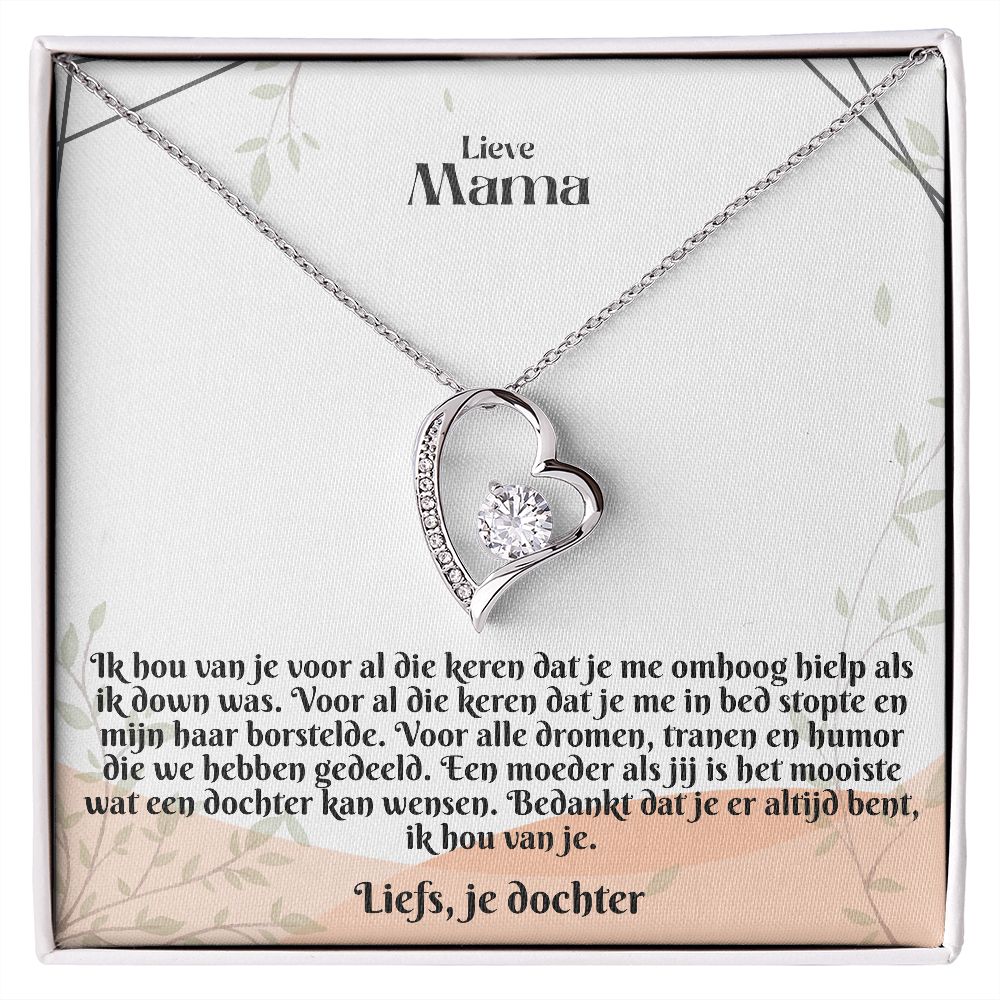 Lieve Mama | Liefs, je dochter | Ik Hou Van Je | Hart Ketting