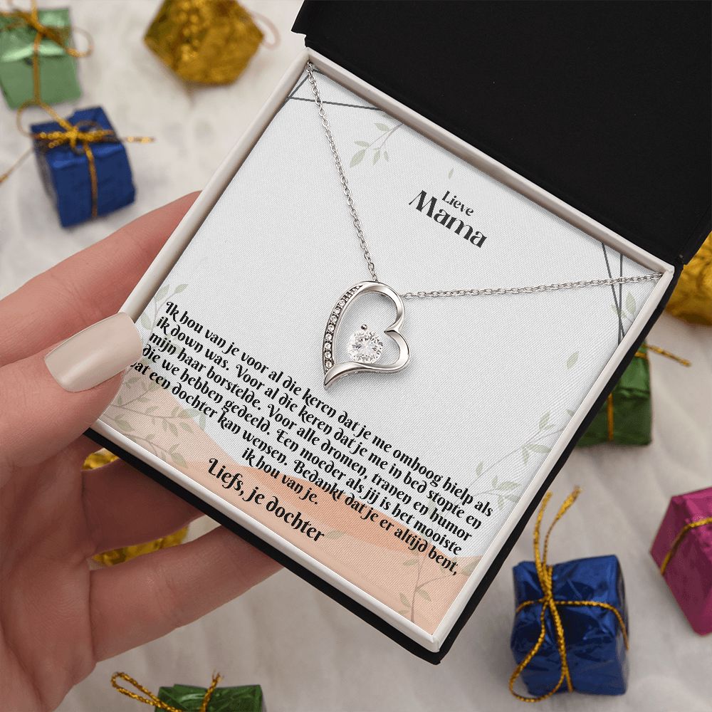 Lieve Mama | Liefs, je dochter | Ik Hou Van Je | Hart Ketting