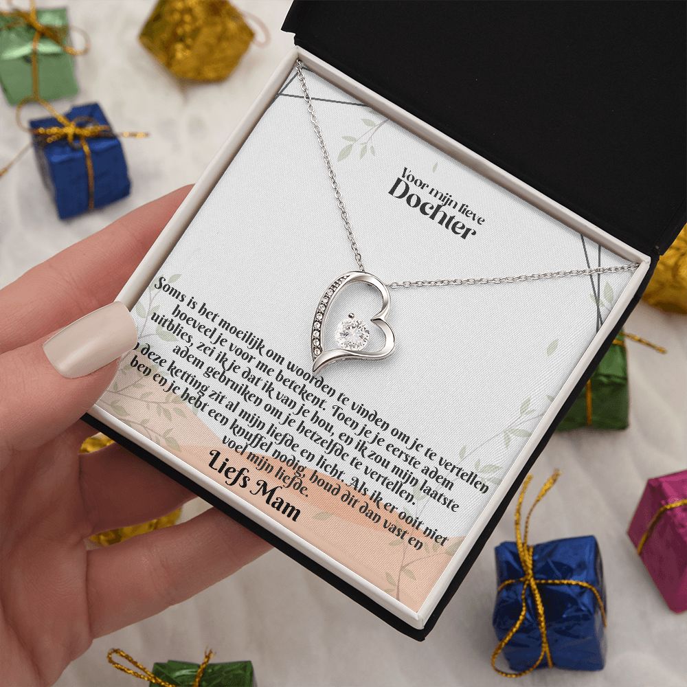Voor mijn lieve Dochter | Liefs Mam | Voel mijn Liefde | Hart Ketting