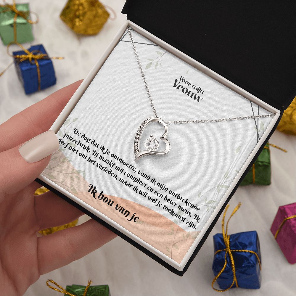 Voor mijn Vrouw | Ik Hou Van Je | Ontbrekende Puzzelstuk | Hart Ketting