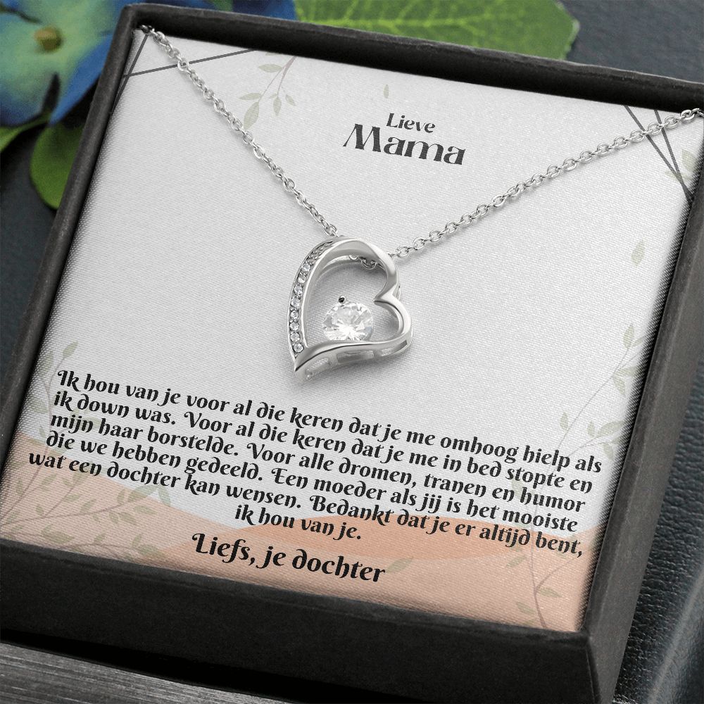 Lieve Mama | Liefs, je dochter | Ik Hou Van Je | Hart Ketting