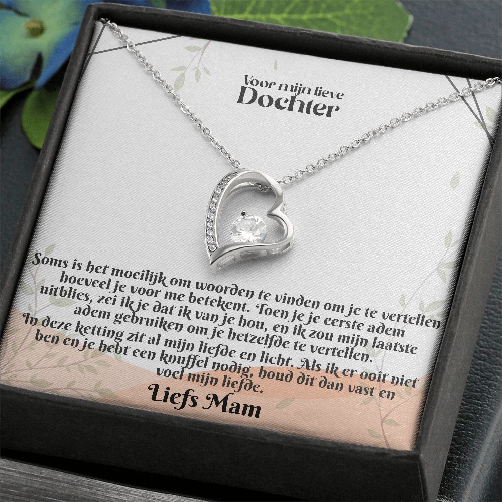 Voor mijn lieve Dochter | Liefs Mam | Voel mijn Liefde | Hart Ketting