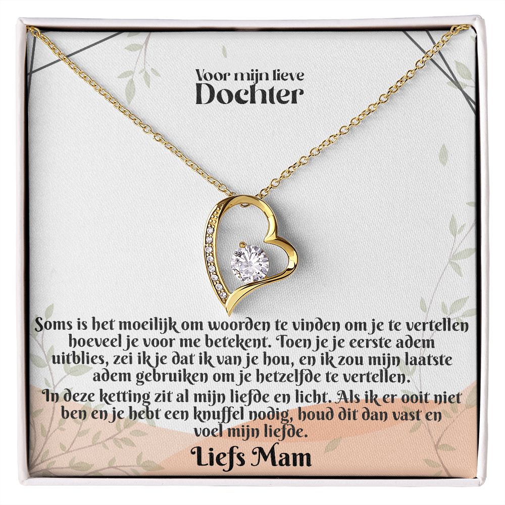 Voor mijn lieve Dochter | Liefs Mam | Voel mijn Liefde | Hart Ketting