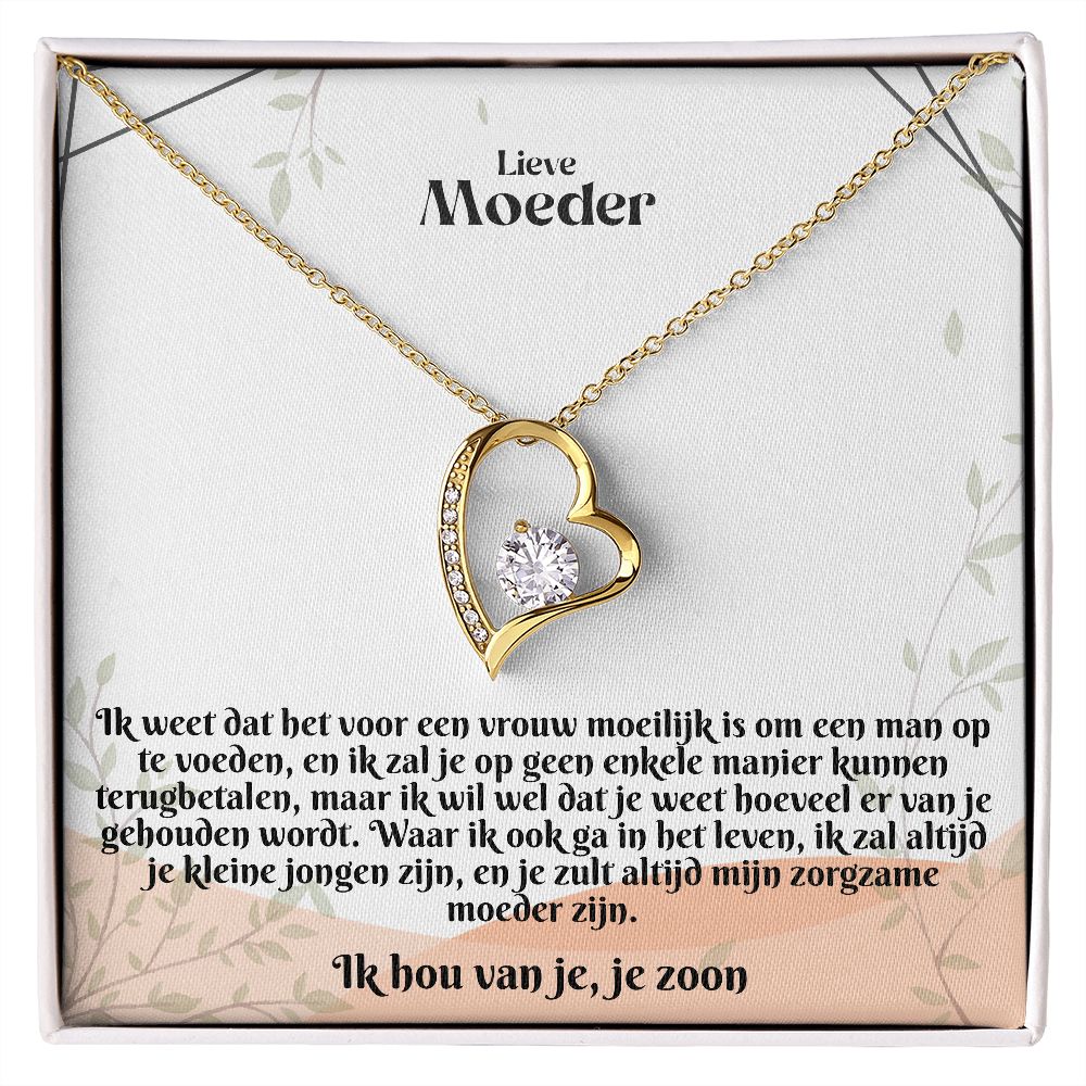 Lieve Moeder | Ik hou van je, je zoon | Zorgzame moeder zijn | Hart Ketting