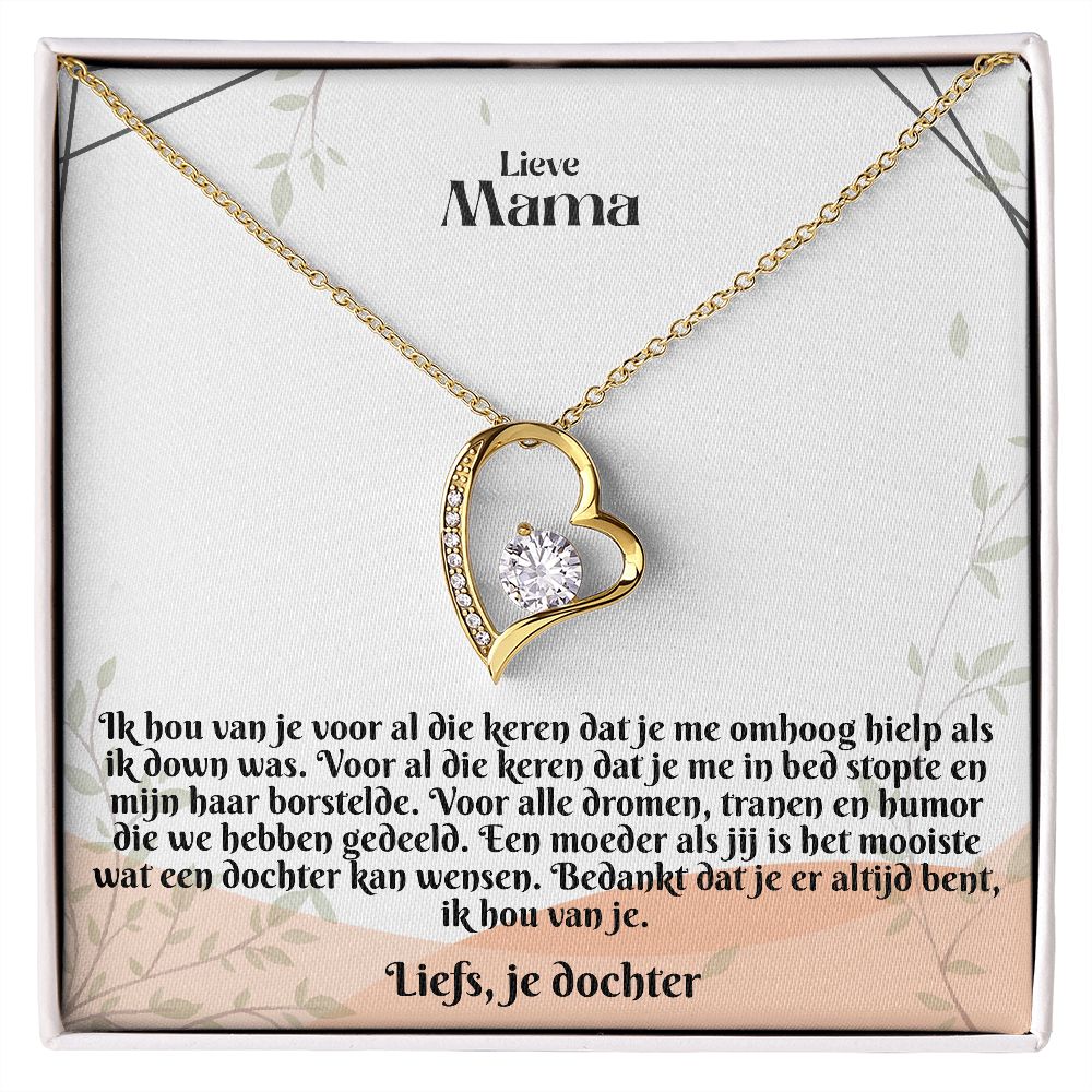 Lieve Mama | Liefs, je dochter | Ik Hou Van Je | Hart Ketting