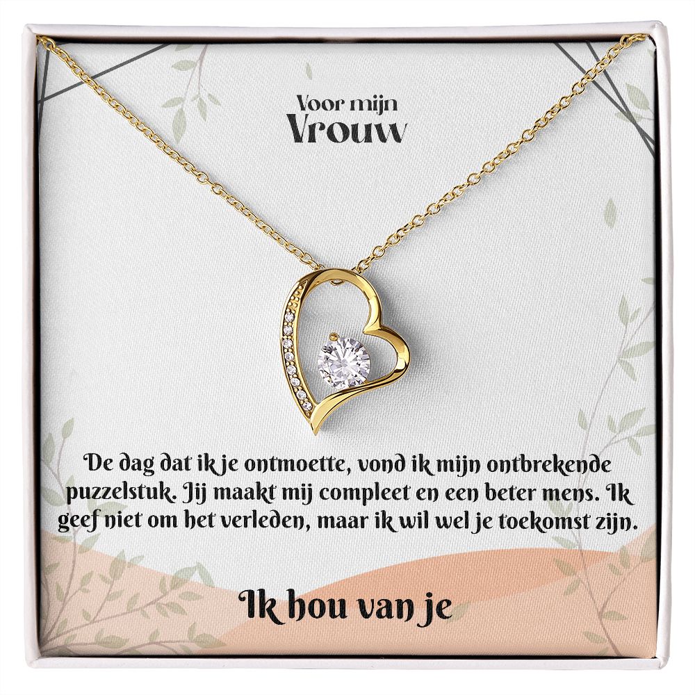 Voor mijn Vrouw | Ik Hou Van Je | Ontbrekende Puzzelstuk | Hart Ketting
