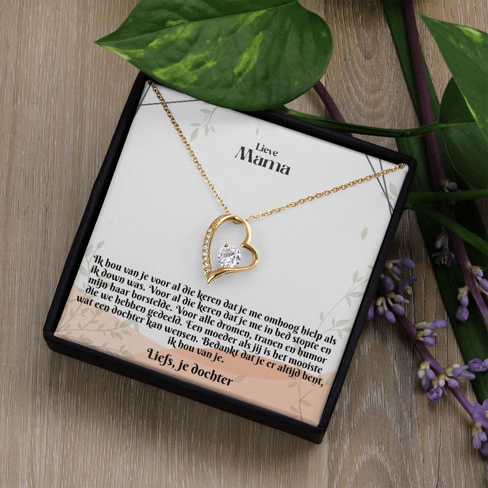 Lieve Mama | Liefs, je dochter | Ik Hou Van Je | Hart Ketting