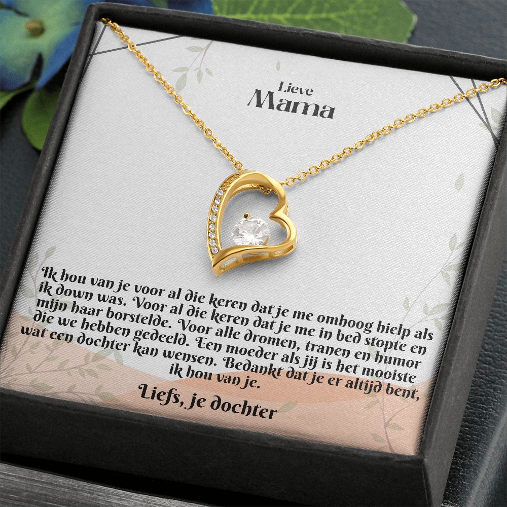 Lieve Mama | Liefs, je dochter | Ik Hou Van Je | Hart Ketting