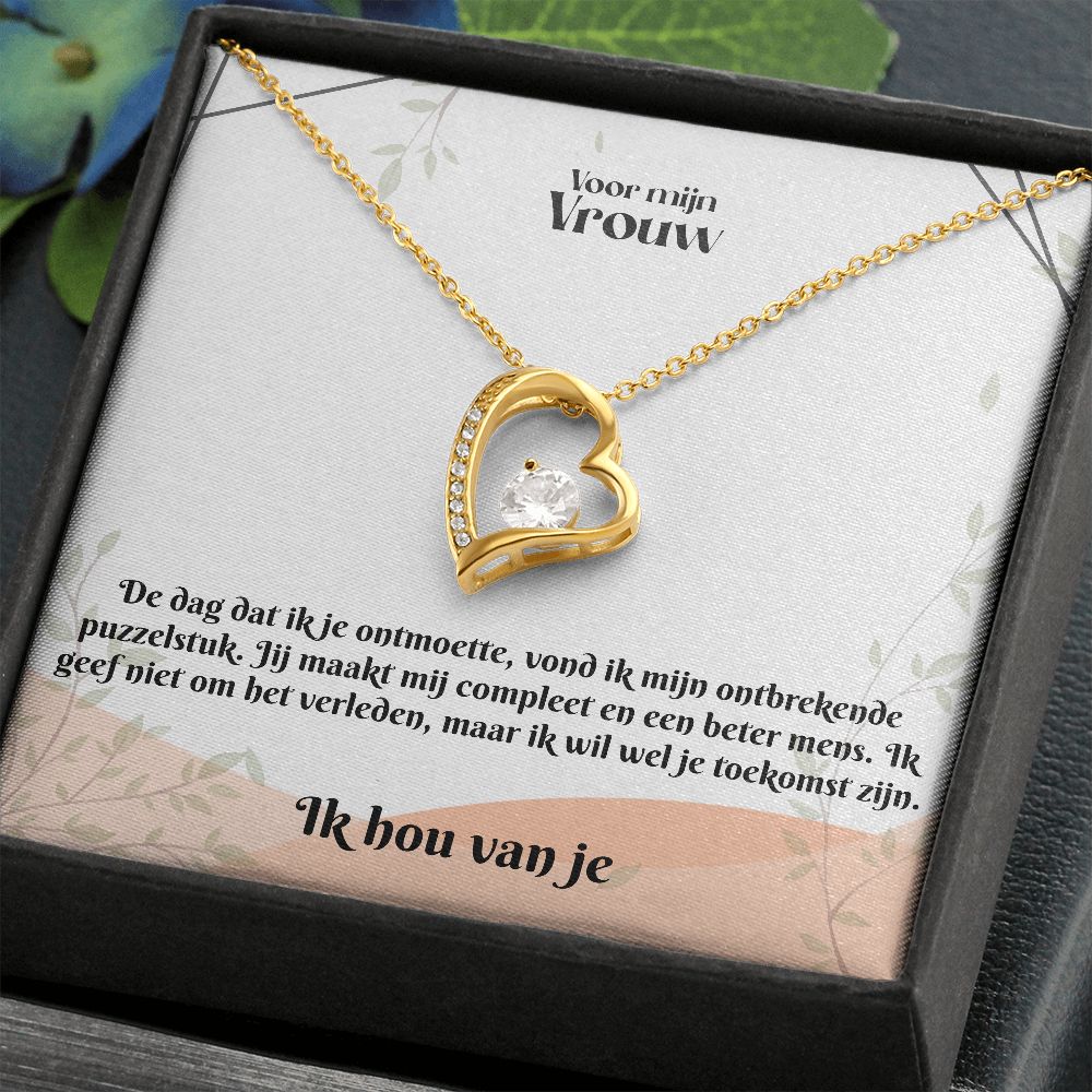 Voor mijn Vrouw | Ik Hou Van Je | Ontbrekende Puzzelstuk | Hart Ketting