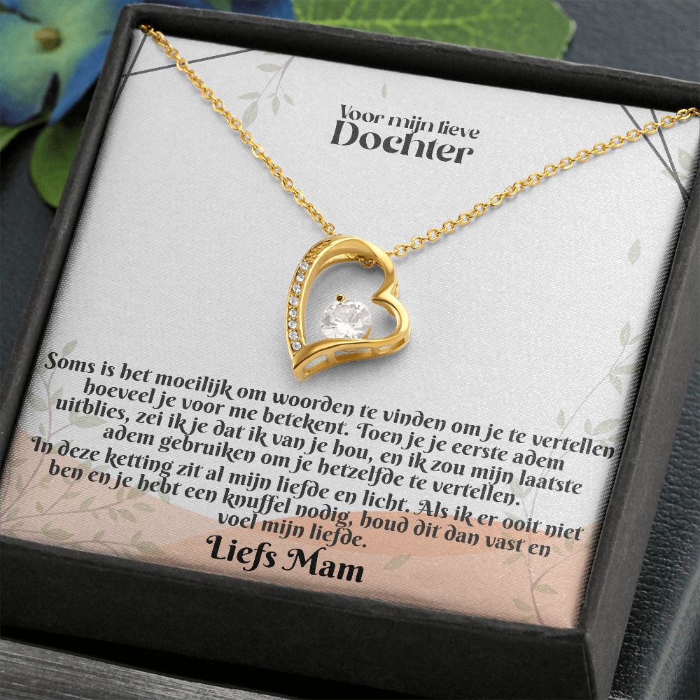 Voor mijn lieve Dochter | Liefs Mam | Voel mijn Liefde | Hart Ketting