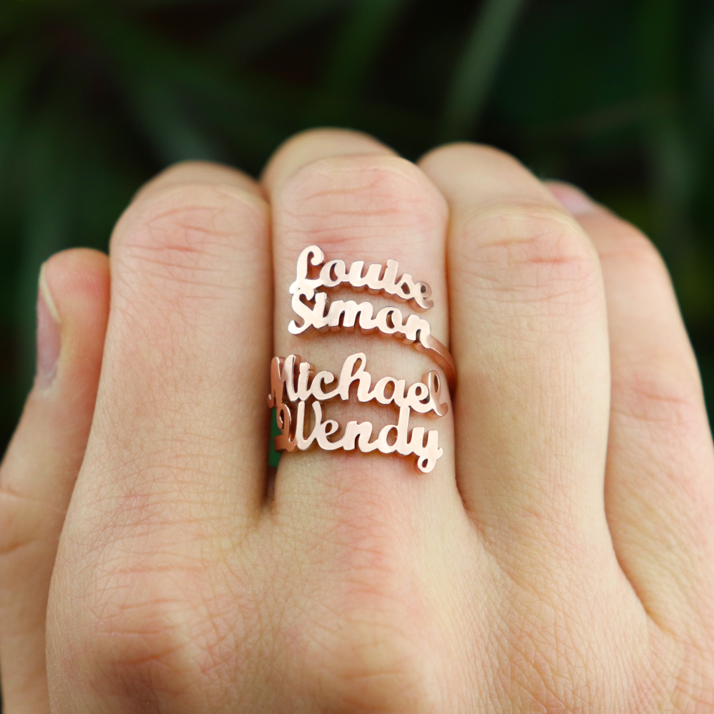 Luxe Custom 4 Namen Ring