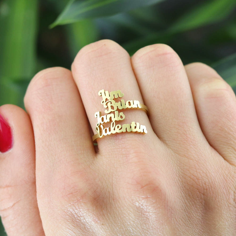 Luxe Custom 4 Namen Ring