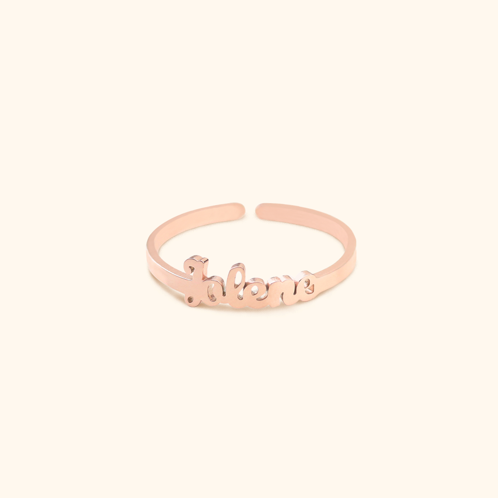 Luxe Custom Made Enkele Naam Ring