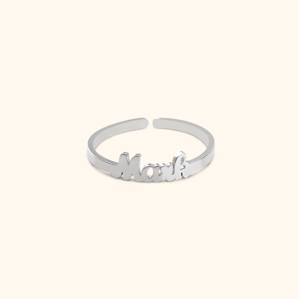 Luxe Custom Made Enkele Naam Ring
