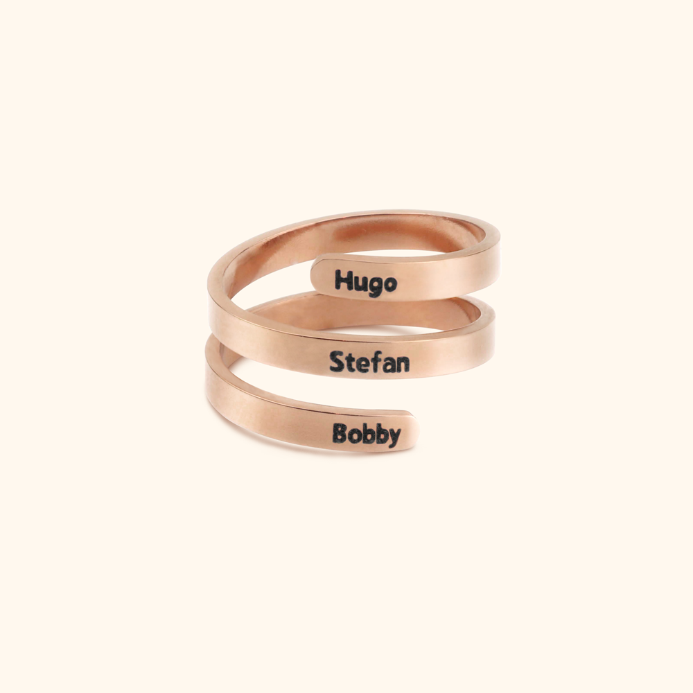 Custom Luxe Ring Met 3 Namen