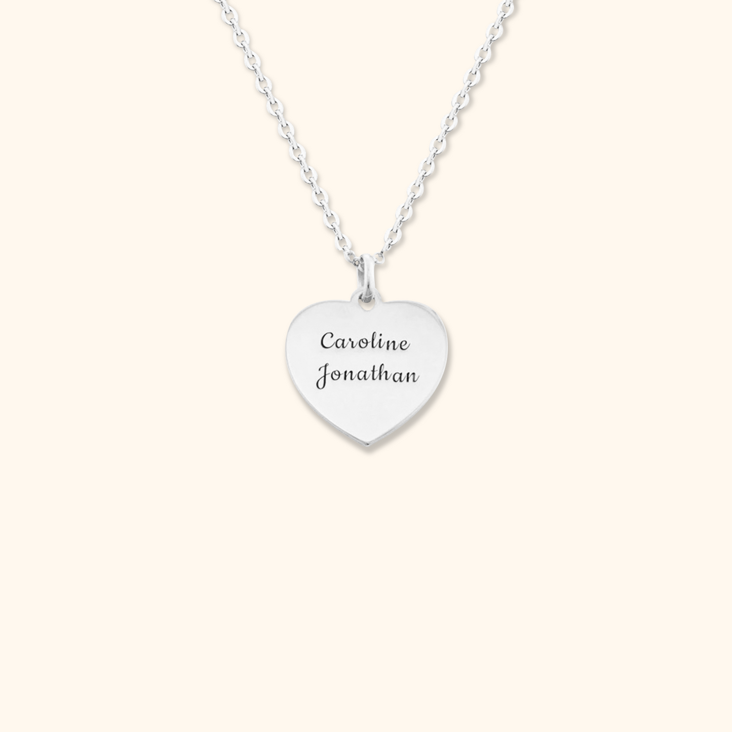 Heart Necklace with Personalized Engraving