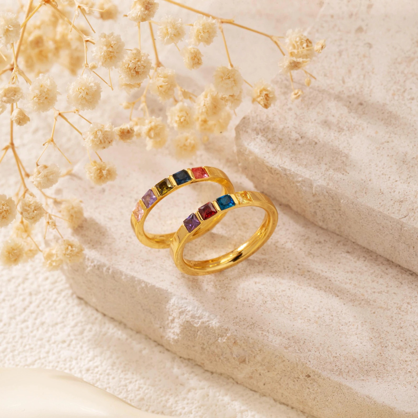 Gepersonaliseerde Geboortesteen Band Ring