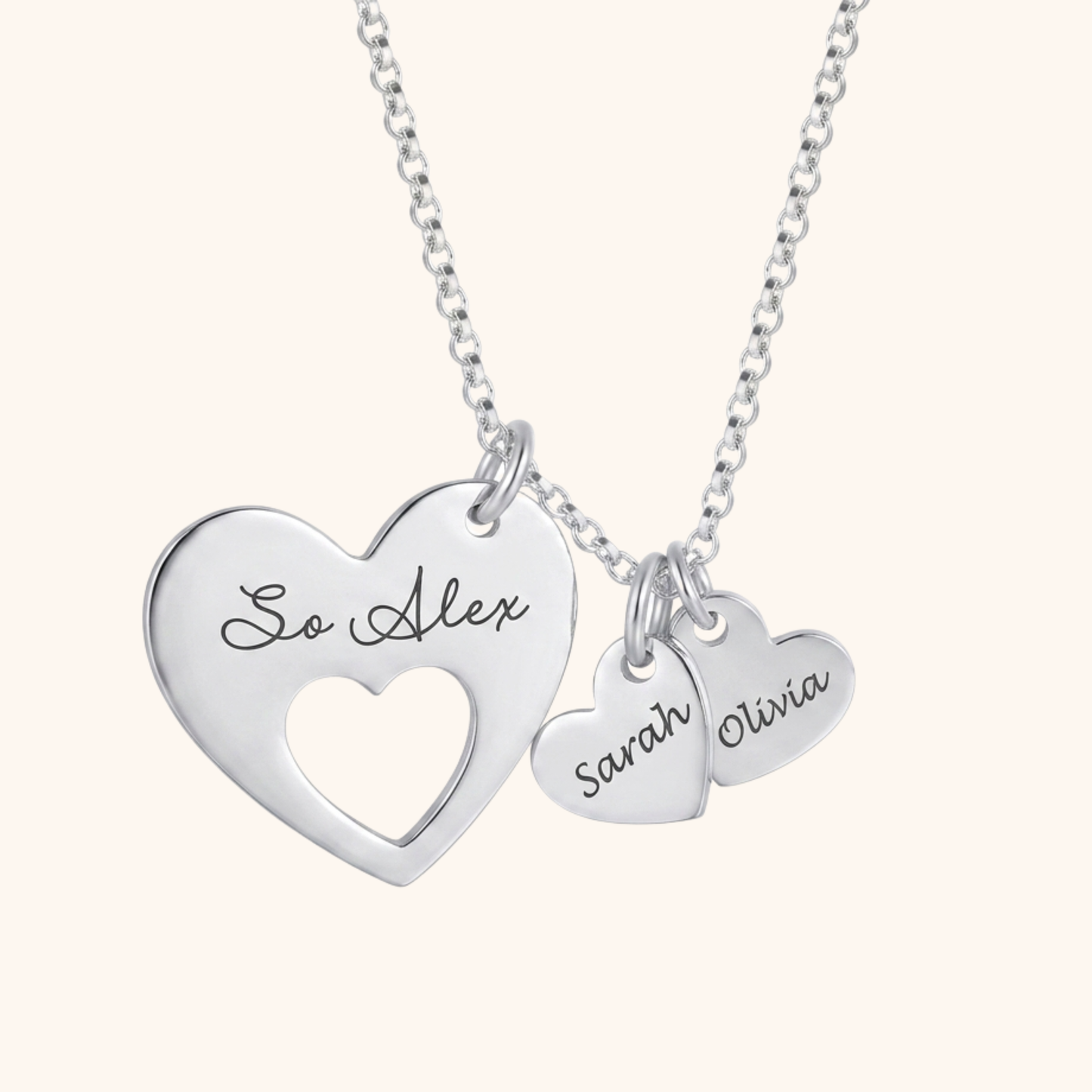Gepersonaliseerde Familie Hart Ketting