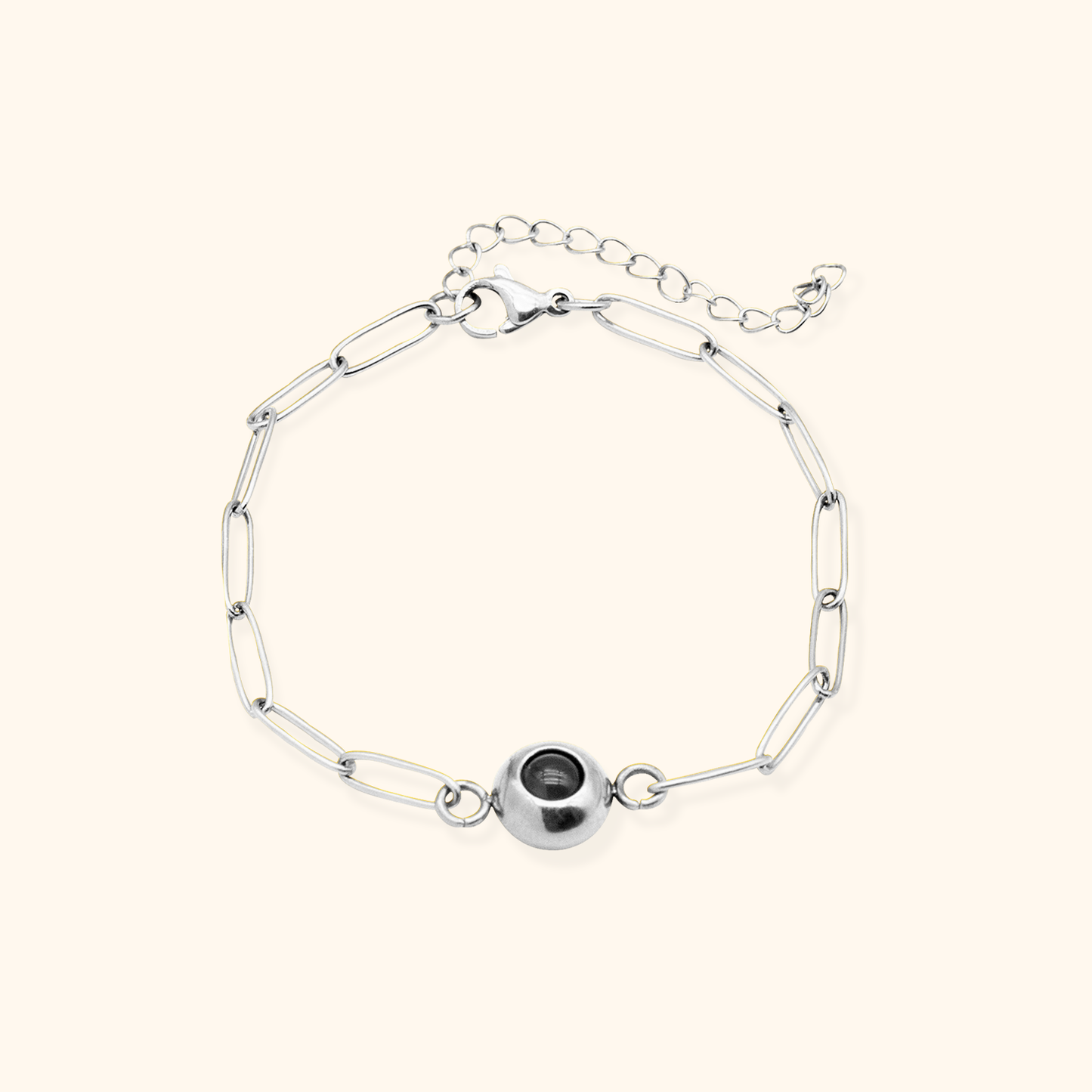 Elegant Link Chain Bracelet with Projection Crystal