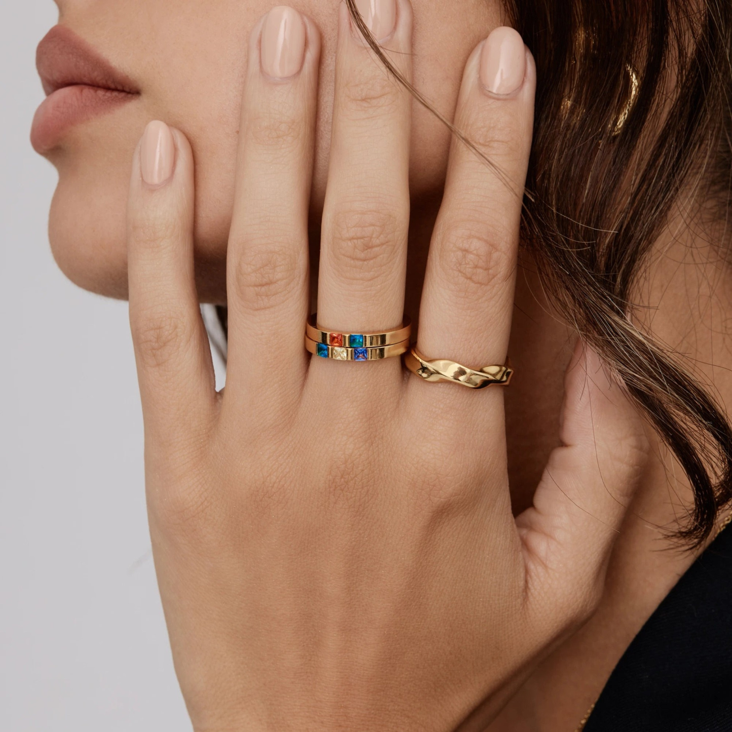 Gepersonaliseerde Geboortesteen Band Ring