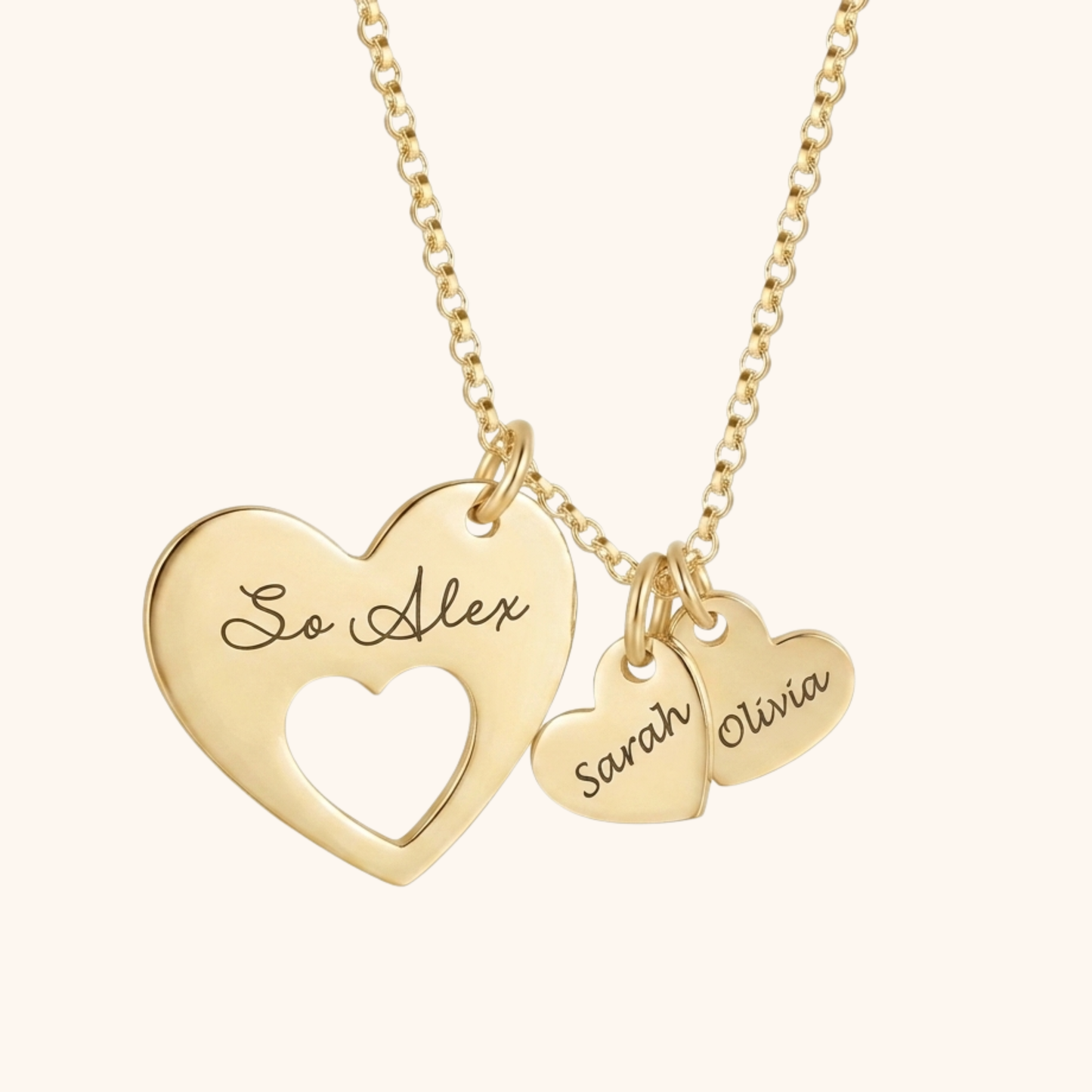 Gepersonaliseerde Familie Hart Ketting