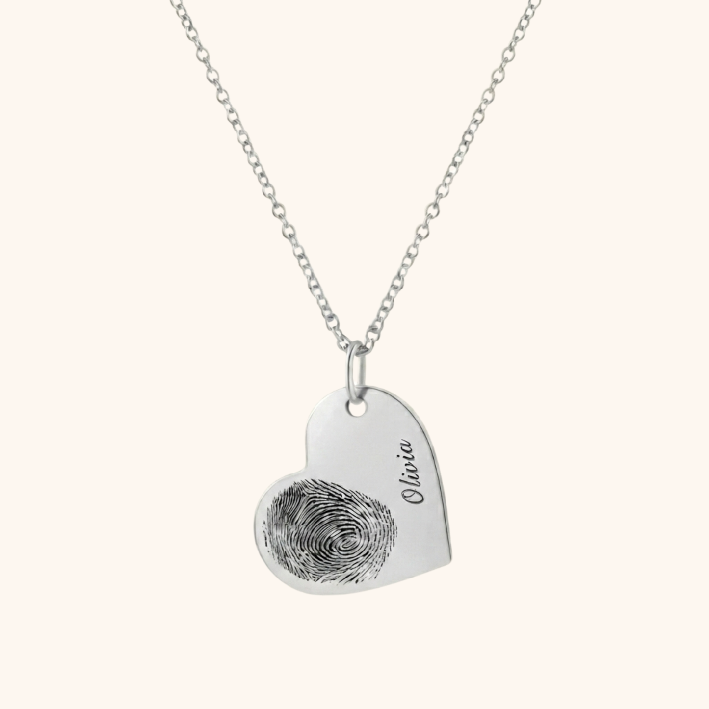 Gepersonaliseerde Hart Vingerafdruk Ketting